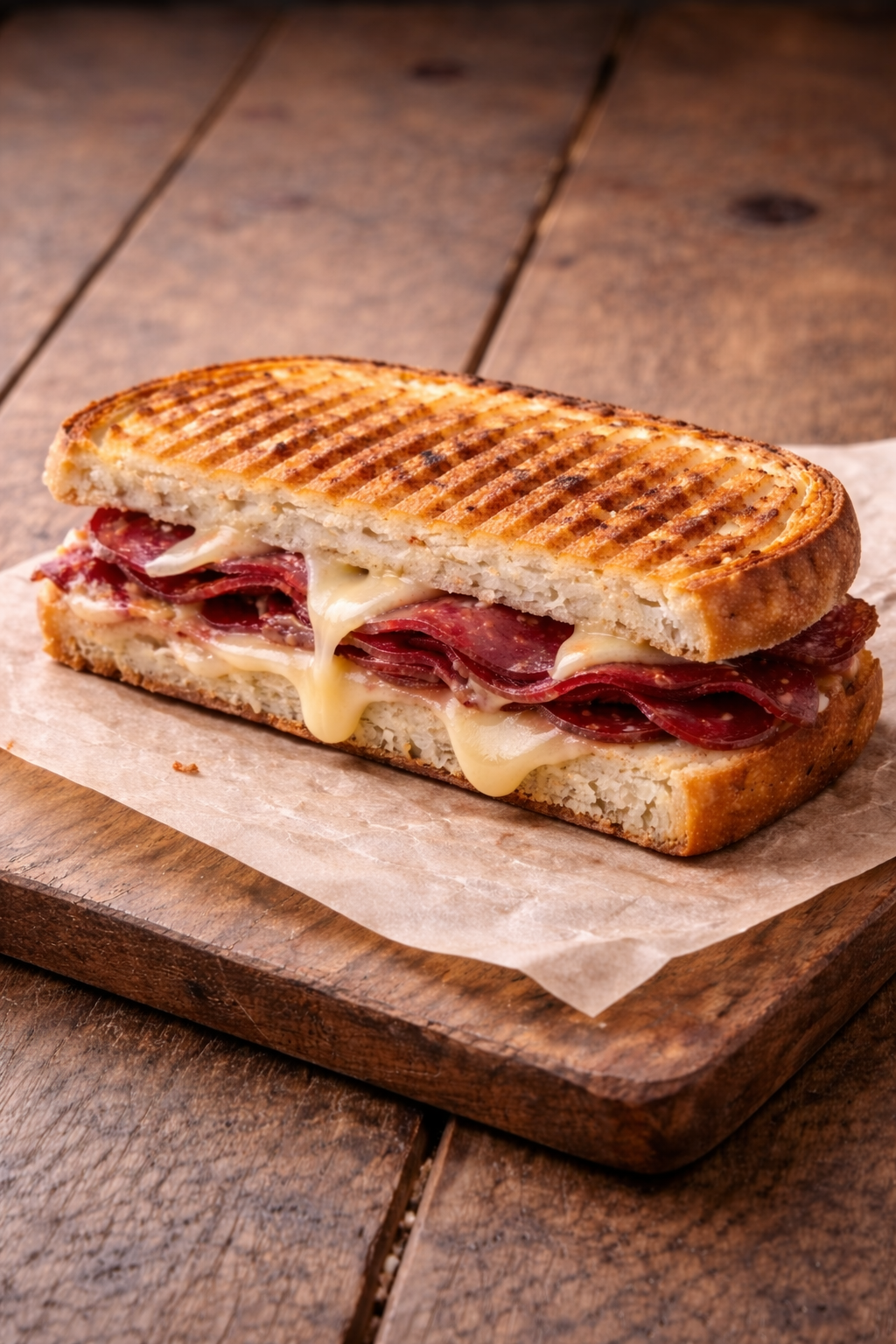 Ayvalık Ekmeğinde Pastırmalı Kaşarlı Tost